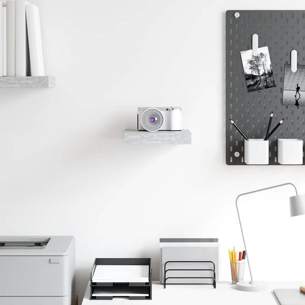 vidaXL Prateleira de parede suspensa 23x23,5x3,8 cm MDF cinzento