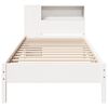 vidaXL Cama com estante sem colch&atilde;o 90x190 cm pinho maci&ccedil;o branco