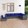 vidaXL 7 pcs conjunto lounge de jardim c/ almofad&otilde;es vime PE cinzento