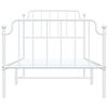 vidaXL Estrutura de cama com cabeceira e p&eacute;s 90x190 cm metal branco