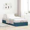 vidaXL Ottoman Bed Frame No Colch&atilde;o Azul Escuro 90x200 cm Veludo