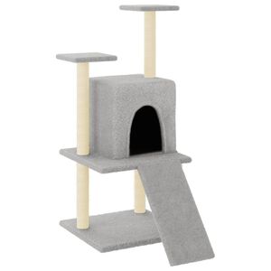 vidaXL &Aacute;rvore p/ gatos c/ postes arranhadores sisal 110 cm cinza-claro