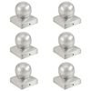 vidaXL Tampas globo p/ postes veda&ccedil;&atilde;o 6 pcs metal galvanizado 71x71mm