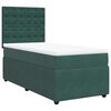 vidaXL Cama com molas/colch&atilde;o 90x200 cm veludo verde-escuro