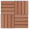 vidaXL Telha de Deck Design 3D 11 pcs Marrom Claro 30 x 30 cm WPC