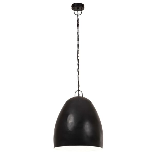 vidaXL Candeeiro suspenso industrial redondo 25 W 42 cm E27 preto