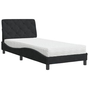 vidaXL Cama com colch&atilde;o 80x200 cm veludo preto