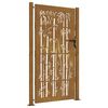 vidaXL Port&atilde;o de jardim 100x200 cm A&ccedil;o Corten Design Bambu