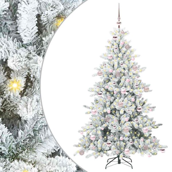 vidaXL &Aacute;rvore de Natal Articulada Artificial Branco 180 cm PVC e A&ccedil;o