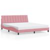 vidaXL Estrutura de cama sem colch&atilde;o Hanko 180x200 cm veludo rosa