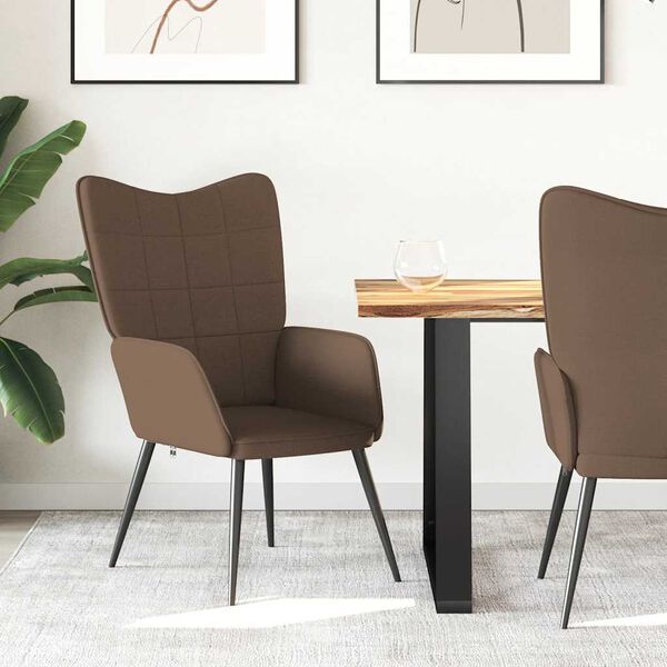 vidaXL Cadeira de descanso tecido castanho