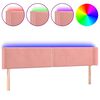 vidaXL Cabeceira de cama c/ luzes LED veludo 203x16x78/88 cm rosa