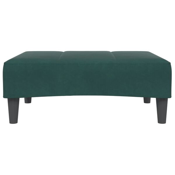 vidaXL Apoio de p&eacute;s 77x55x31 cm veludo verde-escuro