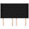 vidaXL Cabeceira de cama c/ abas tecido 147x16x118/128 cm preto