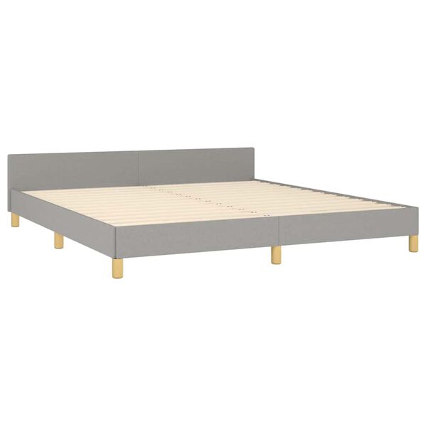 vidaXL Estrutura de cama sem colch&atilde;o 160x200 cm tecido cinzento-claro