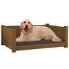 vidaXL Cama p/ c&atilde;es 75,5x55,5x28 cm madeira pinho maci&ccedil;a castanho mel