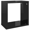 vidaXL Prateleiras parede forma de cubo 2 pcs 26x15x26 cm preto brilh.