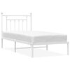 vidaXL Estrutura de cama com cabeceira 90x200 cm metal branco