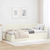vidaXL Estrutura de Cama de Canto com cabeceira Creme 80 cm x 200 cm
