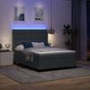 vidaXL Cama Box com luzes de tira LED Cinza Escuro 140 x 190 cm Veludo