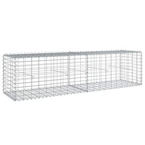 vidaXL Cesto gabi&atilde;o com cobertura 200x50x50 cm ferro galvanizado