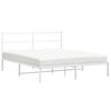 vidaXL Estrutura de cama com cabeceira 160x200 cm metal branco
