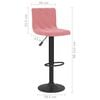 vidaXL Bancos de bar 2 pcs veludo rosa
