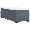 vidaXL Cama com molas/colch&atilde;o 90x200 cm veludo cinza-escuro