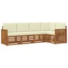 vidaXL Conjunto de Sof&aacute; Sectional com almofada 5 pcs Natural e Creme