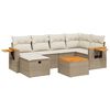 vidaXL 7 pcs conjunto de sof&aacute;s p/ jardim com almofad&otilde;es vime PE bege