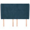 vidaXL Cabeceira cama c/ abas veludo 147x23x118/128 cm azul-escuro