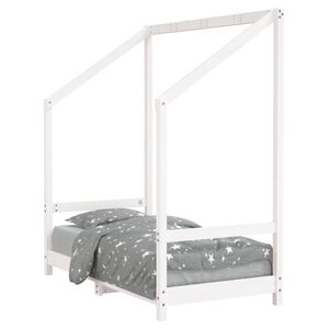vidaXL Estrutura de cama infantil 70x140 cm pinho maciço branco