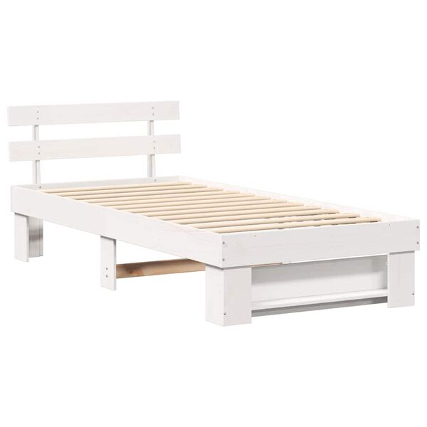 vidaXL Estrutura da Cama Branco 90 x 190 cm Madeira de Pinheiro S&oacute;lida