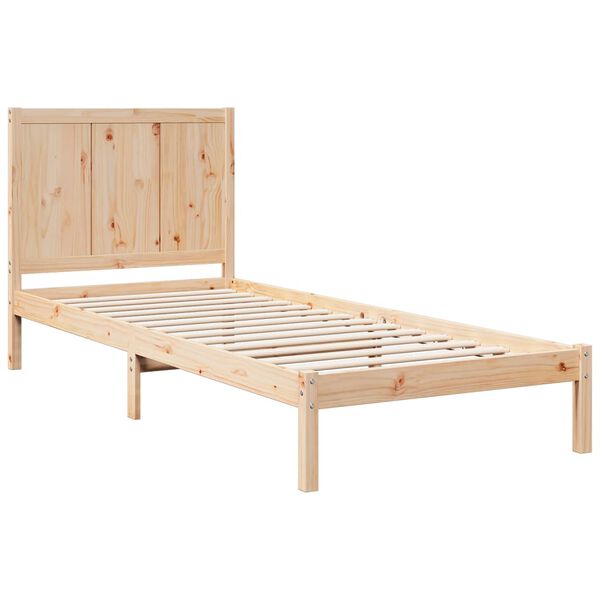 vidaXL Cama extra longa sem colch&atilde;o 90x210 cm madeira maci&ccedil;a
