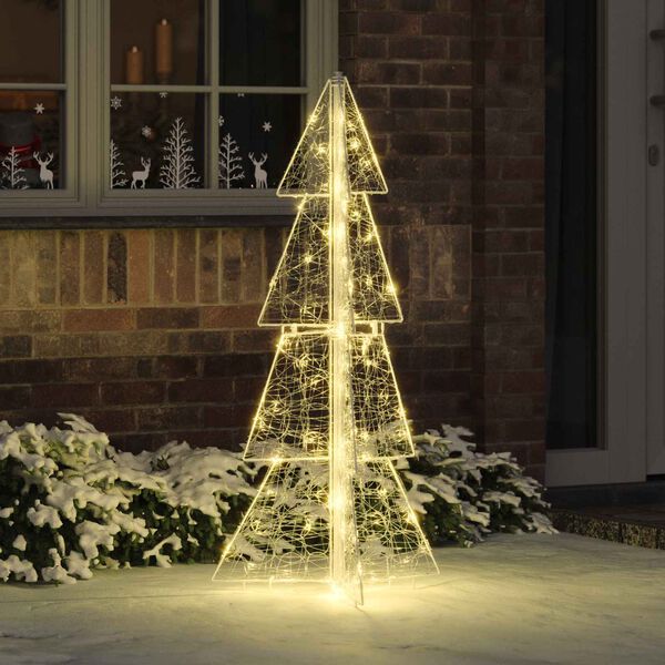 vidaXL &Aacute;rvore de Natal com 100 LEDs Branco quente 120 cm Acr&iacute;lo