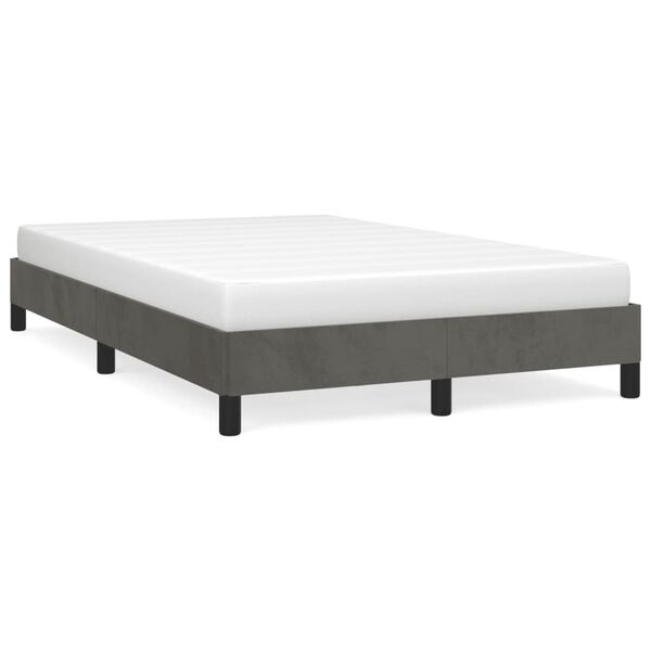 vidaXL Estrutura de cama sem colch&atilde;o 120x190 cm Veludo cinza escuro