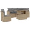 vidaXL 6 pcs conjunto de sof&aacute;s p/ jardim com almofad&otilde;es vime PE bege