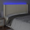 vidaXL Cabeceira cama c/ LED 183x16x118/128 cm couro artificial cr&egrave;me