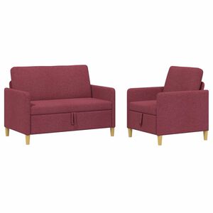 vidaXL Conjunto de Sof&aacute; com Armazenamento 2 unid. Vinho Vermelho