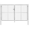 vidaXL Port&atilde;o de jardim em a&ccedil;o galvanizado 306x150 cm cor prata