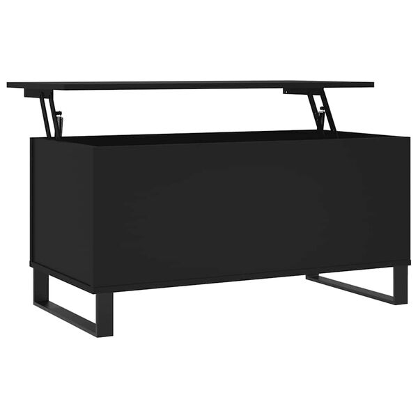 vidaXL Mesa de centro 90x44,5x45 cm derivados de madeira preto