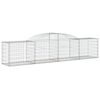 vidaXL Cestos gabião arqueados 25pcs 300x50x60/80 cm ferro galvanizado
