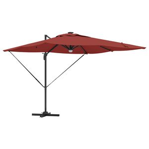 vidaXL Parasol Roma Vermelho 286 x 284 x 270 cm Alum&iacute;nio e Poli&eacute;ster