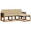 vidaXL Conjunto de Sof&aacute;s para Exterior 4 pcs Natural e Bege