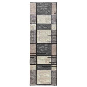 vidaXL Passadeira LESAKA Castanho 50 x 350 cm Veludo Diamante