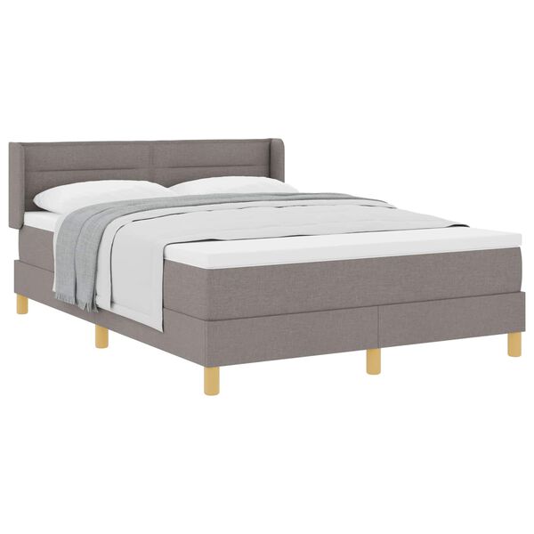vidaXL Cama com Estrado Cinzento-acastanhado 140 x 190 cm tecido