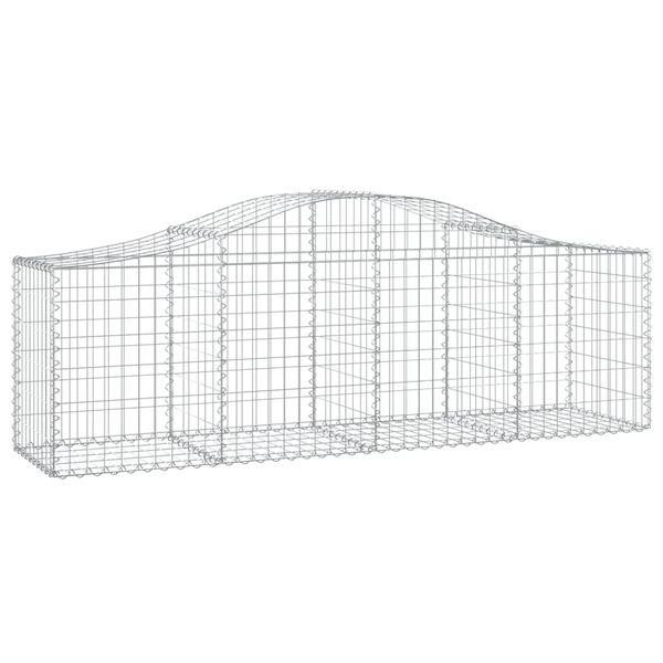 vidaXL Cesto gabião arqueado 200x50x60/80 cm ferro galvanizado