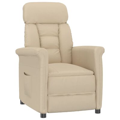 vidaXL Cadeira reclinável camurça artificial creme