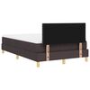 vidaXL Cama Box Spring LED com led Marrom Escuro 120 x 200 cm tecido