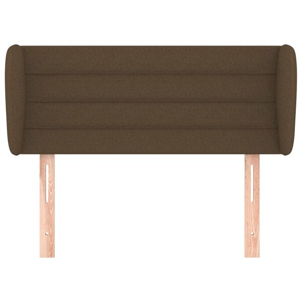 vidaXL Cabeceira de cama c/ abas tecido 93x23x78/88 cm castanho-escuro